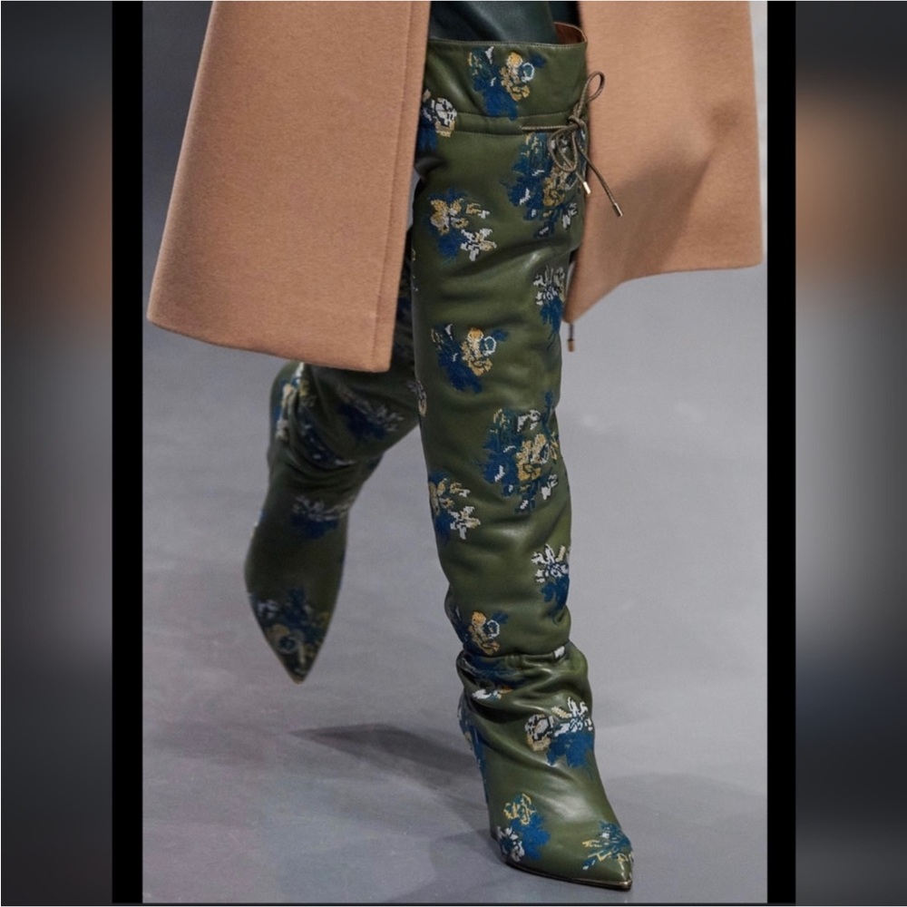 Floral Embroidered Tory Burch over knee boots - Picture 7 of 9